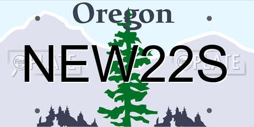 NEW22S Oregon License Plate