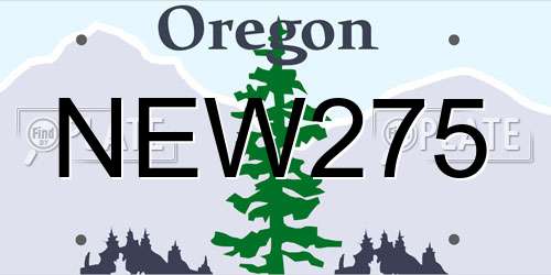 NEW275 Oregon License Plate
