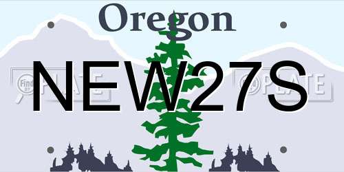 NEW27S Oregon License Plate