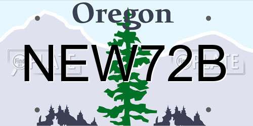 NEW72B Oregon License Plate
