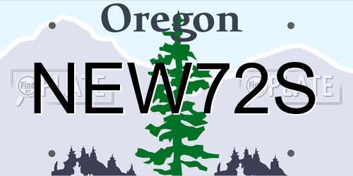 NEW72S Oregon License Plate