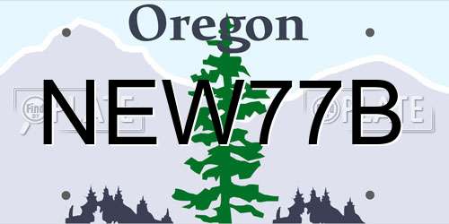 NEW77B Oregon License Plate