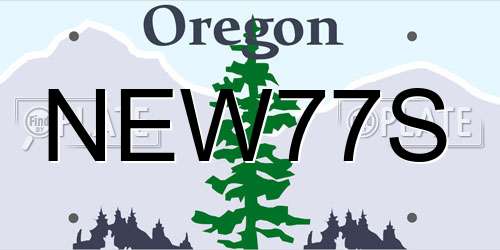 NEW77S Oregon License Plate