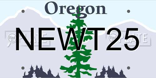 NEWT25 Oregon License Plate