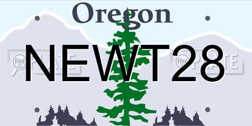 NEWT28 Oregon License Plate