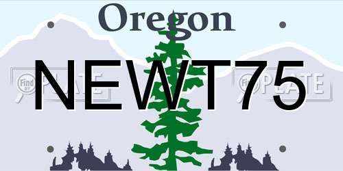 NEWT75 Oregon License Plate