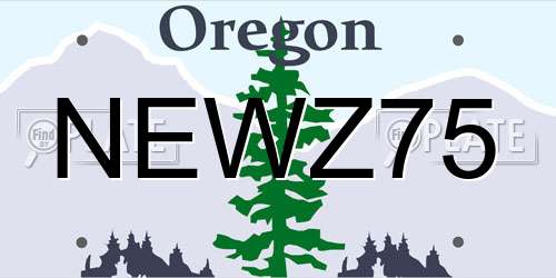 NEWZ75 Oregon License Plate