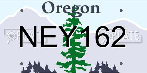 NEY162 Oregon License Plate