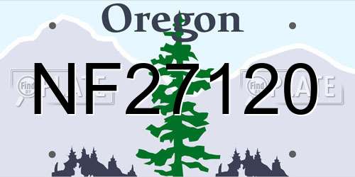 NF27120 Oregon License Plate