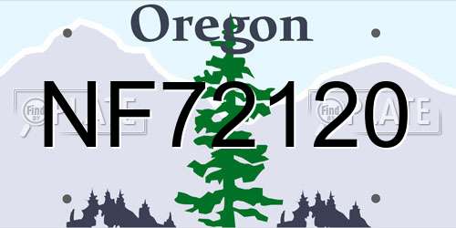 NF72120 Oregon License Plate