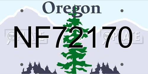 NF72170 Oregon License Plate
