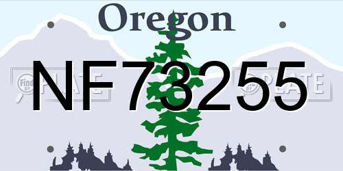 NF73255 Oregon License Plate