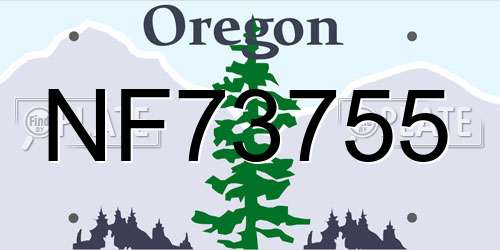 NF73755 Oregon License Plate