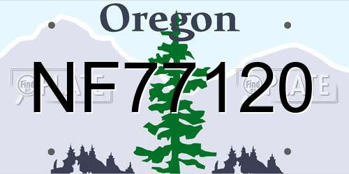 NF77120 Oregon License Plate