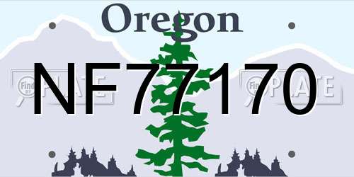NF77170 Oregon License Plate