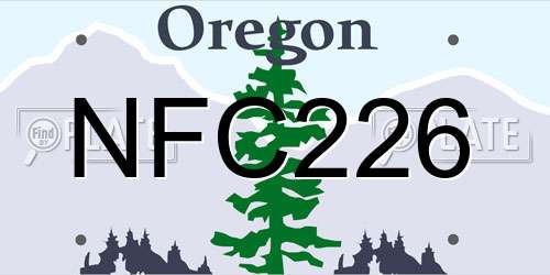 NFC226 Oregon License Plate