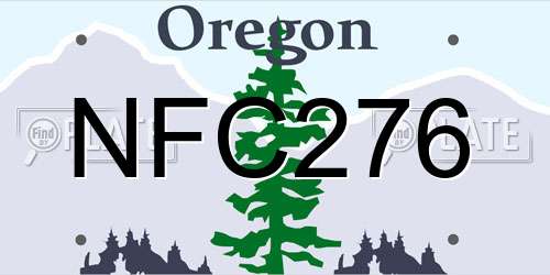 NFC276 Oregon License Plate