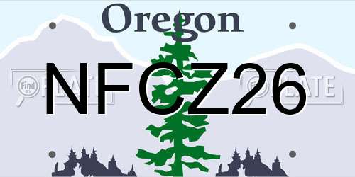 NFCZ26 Oregon License Plate
