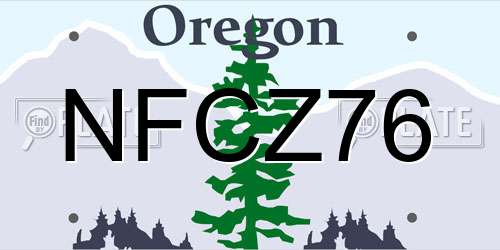 NFCZ76 Oregon License Plate