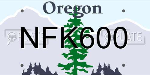 NFK600 Oregon License Plate