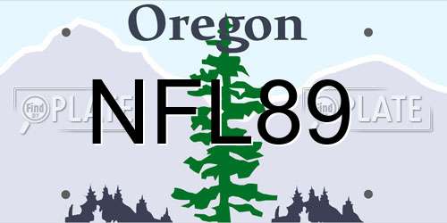NFL89 Oregon License Plate