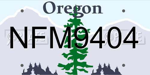 NFM9404 Oregon License Plate