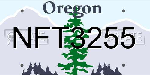 NFT3255 Oregon License Plate