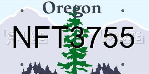 NFT3755 Oregon License Plate