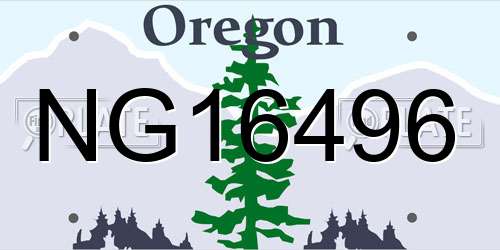 NG16496 Oregon License Plate