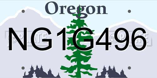 NG1G496 Oregon License Plate