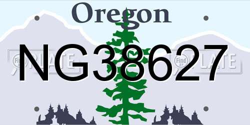NG38627 Oregon License Plate