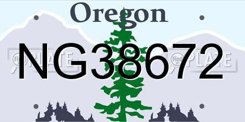 NG38672 Oregon License Plate