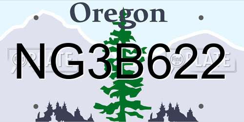 NG3B622 Oregon License Plate