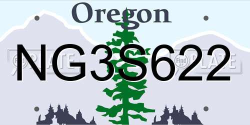 NG3S622 Oregon License Plate
