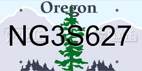 NG3S627 Oregon License Plate