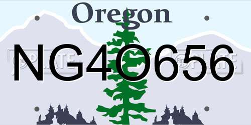 NG4O656 Oregon License Plate