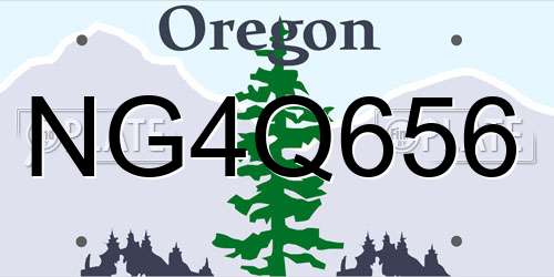NG4Q656 Oregon License Plate
