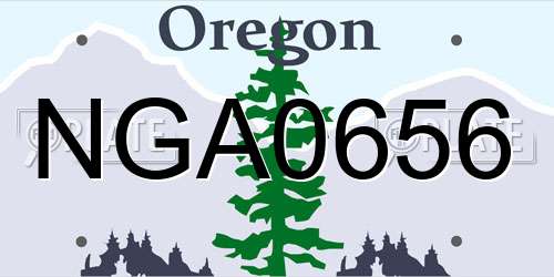 NGA0656 Oregon License Plate