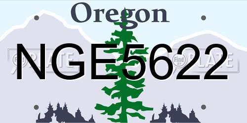 NGE5622 Oregon License Plate