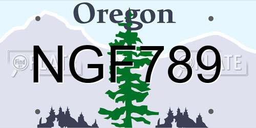 NGF789 Oregon License Plate