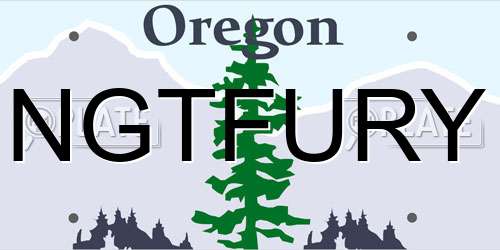 NGTFURY Oregon License Plate