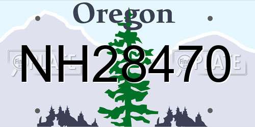 NH28470 Oregon License Plate
