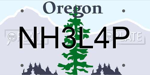 NH3L4P Oregon License Plate