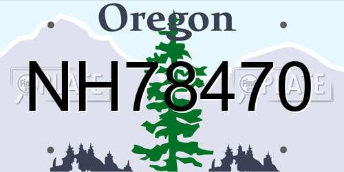 NH78470 Oregon License Plate