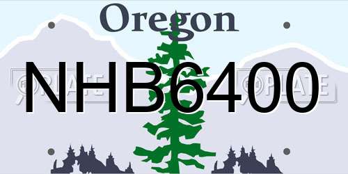 NHB6400 Oregon License Plate