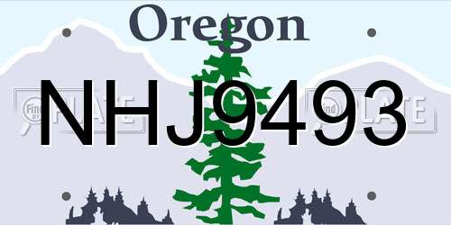 NHJ9493 Oregon License Plate
