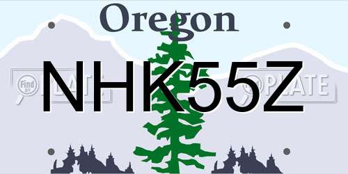 NHK55Z Oregon License Plate