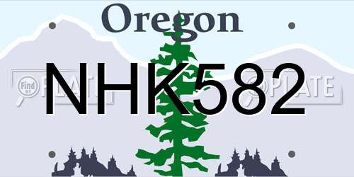NHK582 Oregon License Plate