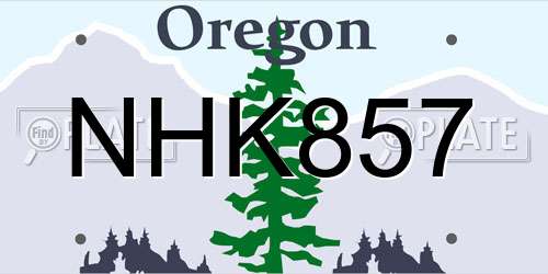NHK857 Oregon License Plate