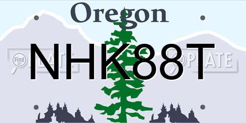 NHK88T Oregon License Plate